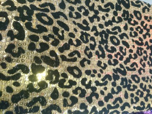 Пайетки на сетке Леопард на золоте